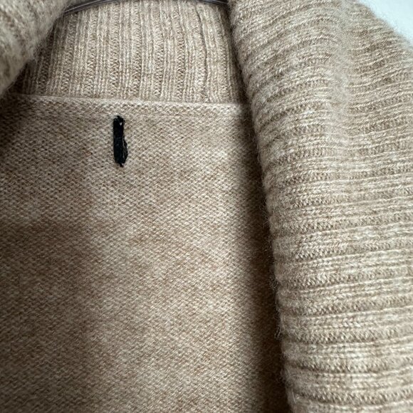 Quince Mongolian Cashmere Cardigan Sweater Size M Oatmeal Tan Open Front - Picture 5 of 9